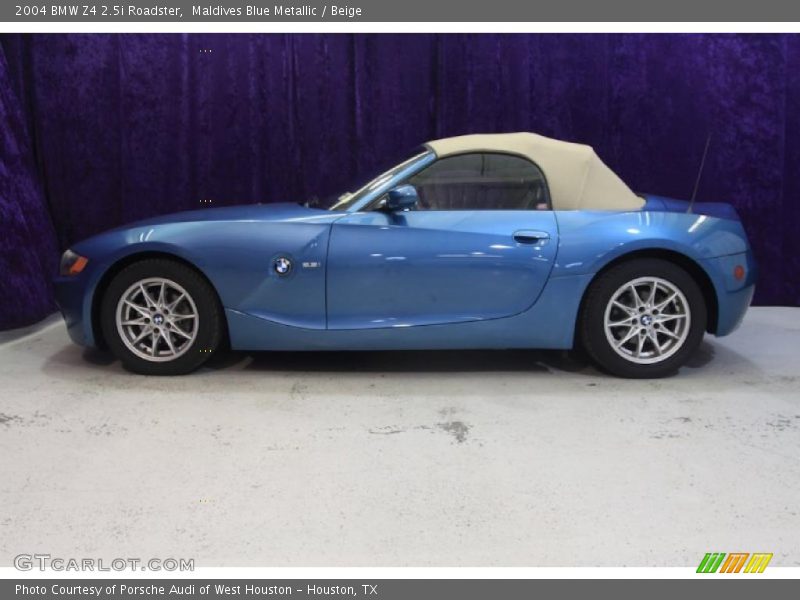 Maldives Blue Metallic / Beige 2004 BMW Z4 2.5i Roadster