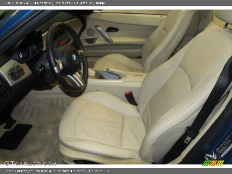 Maldives Blue Metallic / Beige 2004 BMW Z4 2.5i Roadster