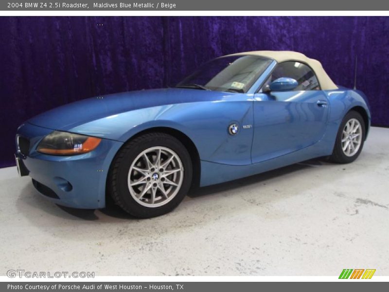 Maldives Blue Metallic / Beige 2004 BMW Z4 2.5i Roadster