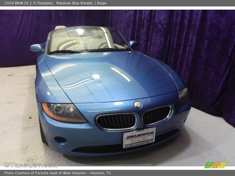 Maldives Blue Metallic / Beige 2004 BMW Z4 2.5i Roadster