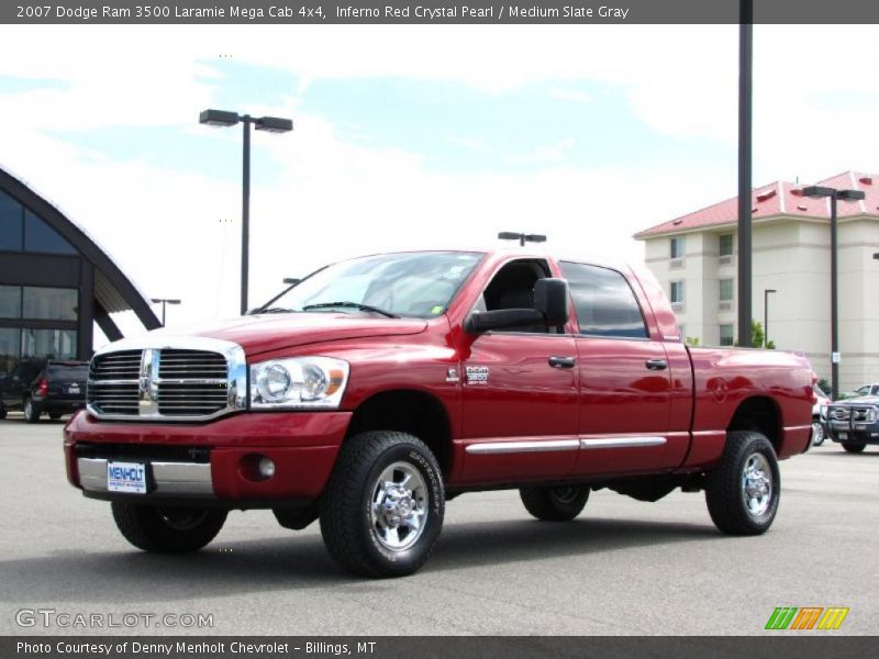 Inferno Red Crystal Pearl / Medium Slate Gray 2007 Dodge Ram 3500 Laramie Mega Cab 4x4