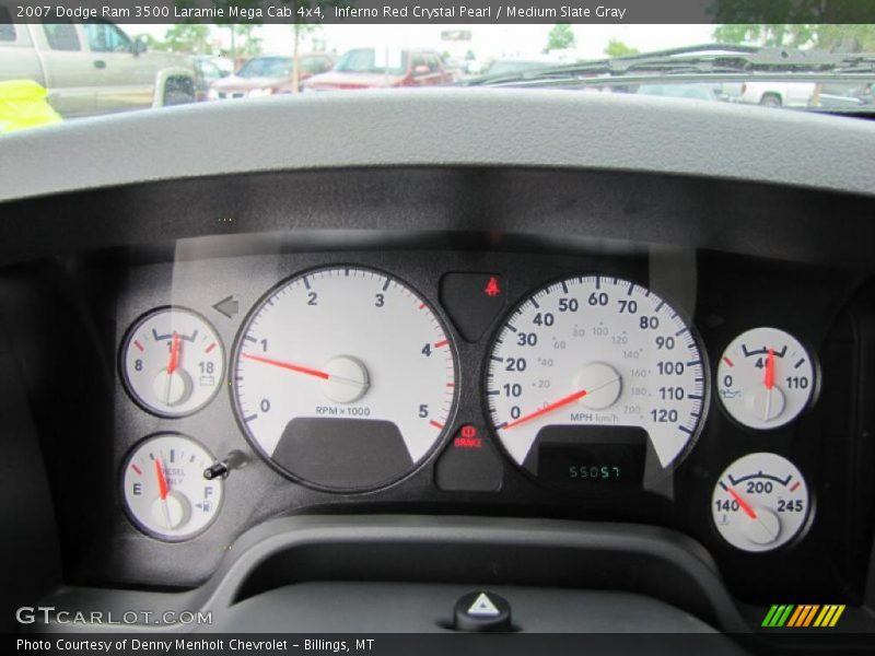 Inferno Red Crystal Pearl / Medium Slate Gray 2007 Dodge Ram 3500 Laramie Mega Cab 4x4