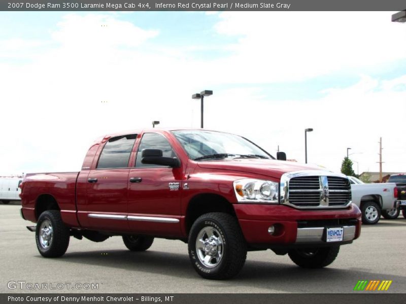 Inferno Red Crystal Pearl / Medium Slate Gray 2007 Dodge Ram 3500 Laramie Mega Cab 4x4