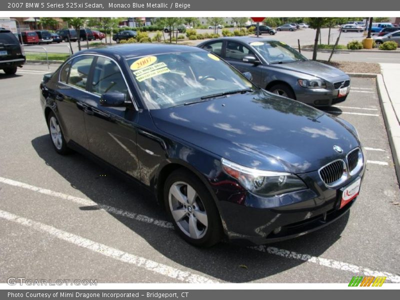 Monaco Blue Metallic / Beige 2007 BMW 5 Series 525xi Sedan