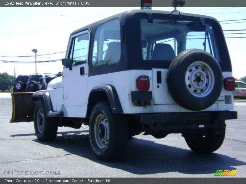 Bright White / Gray 1992 Jeep Wrangler S 4x4