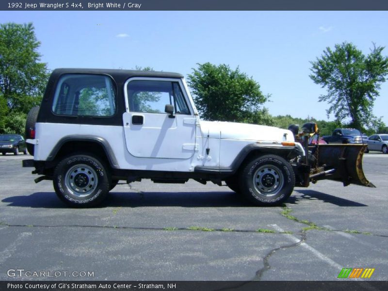 Bright White / Gray 1992 Jeep Wrangler S 4x4