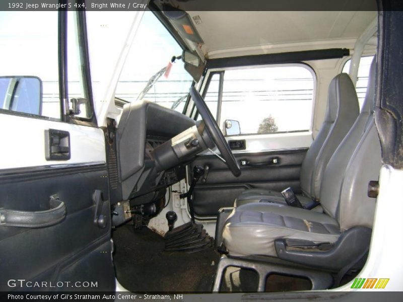 Bright White / Gray 1992 Jeep Wrangler S 4x4