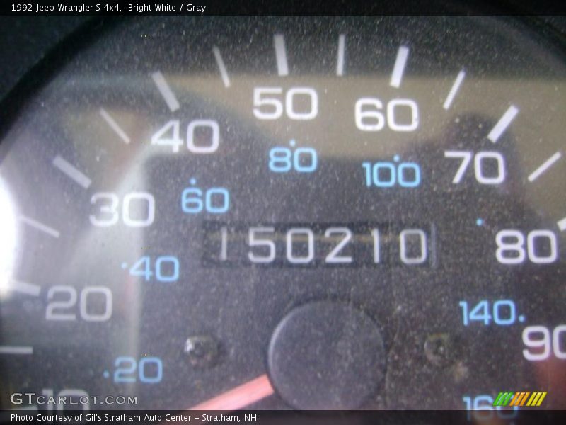 Bright White / Gray 1992 Jeep Wrangler S 4x4