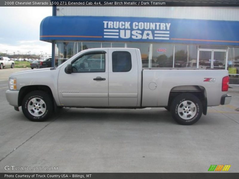 Silver Birch Metallic / Dark Titanium 2008 Chevrolet Silverado 1500 Z71 Extended Cab 4x4