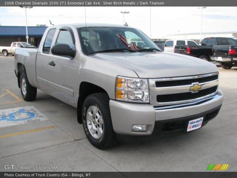 Silver Birch Metallic / Dark Titanium 2008 Chevrolet Silverado 1500 Z71 Extended Cab 4x4
