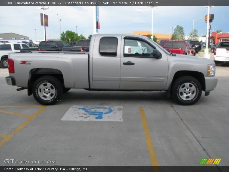 Silver Birch Metallic / Dark Titanium 2008 Chevrolet Silverado 1500 Z71 Extended Cab 4x4