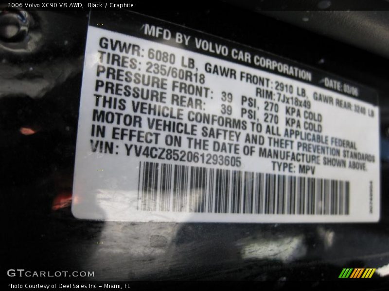 Black / Graphite 2006 Volvo XC90 V8 AWD