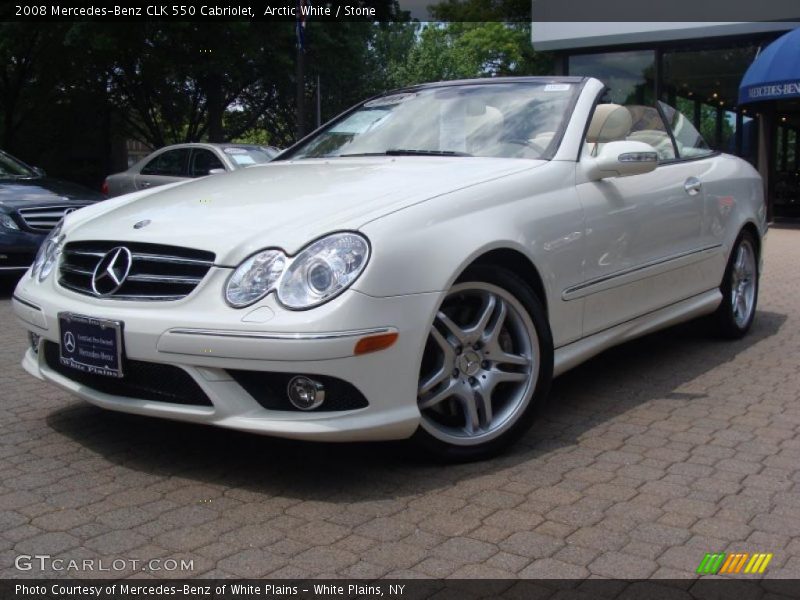 Arctic White / Stone 2008 Mercedes-Benz CLK 550 Cabriolet