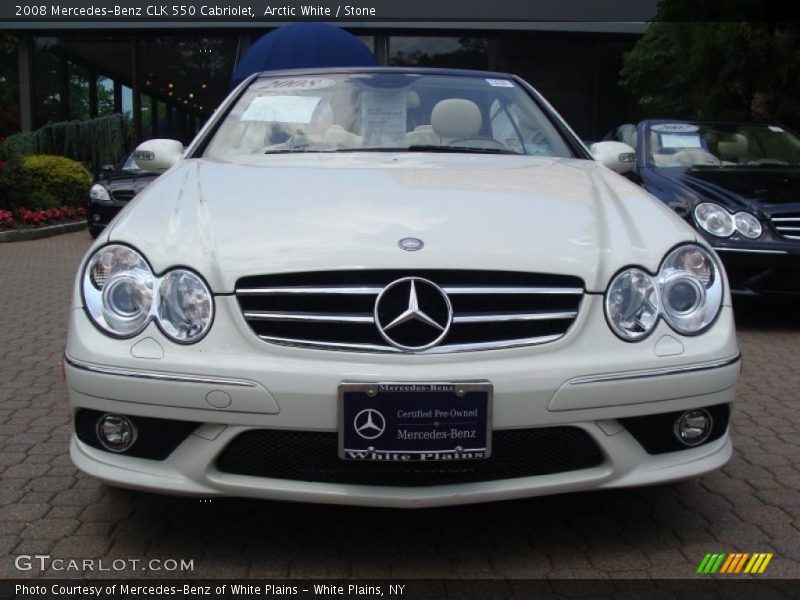Arctic White / Stone 2008 Mercedes-Benz CLK 550 Cabriolet