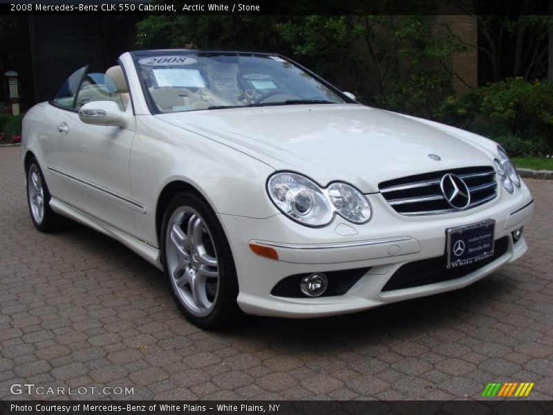 Arctic White / Stone 2008 Mercedes-Benz CLK 550 Cabriolet
