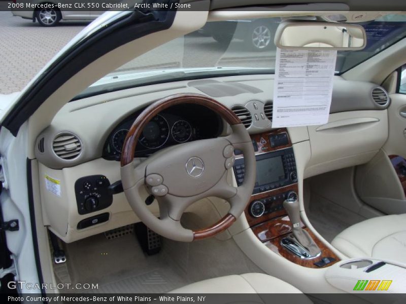 Arctic White / Stone 2008 Mercedes-Benz CLK 550 Cabriolet