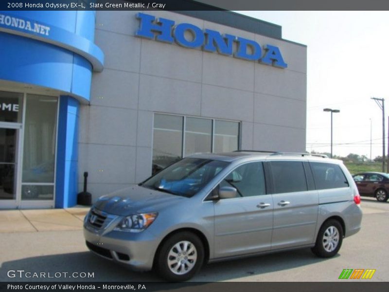 Slate Green Metallic / Gray 2008 Honda Odyssey EX-L