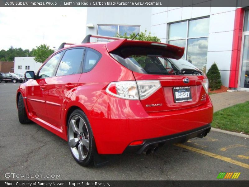 Lightning Red / Carbon Black/Graphite Gray Alcantara 2008 Subaru Impreza WRX STi