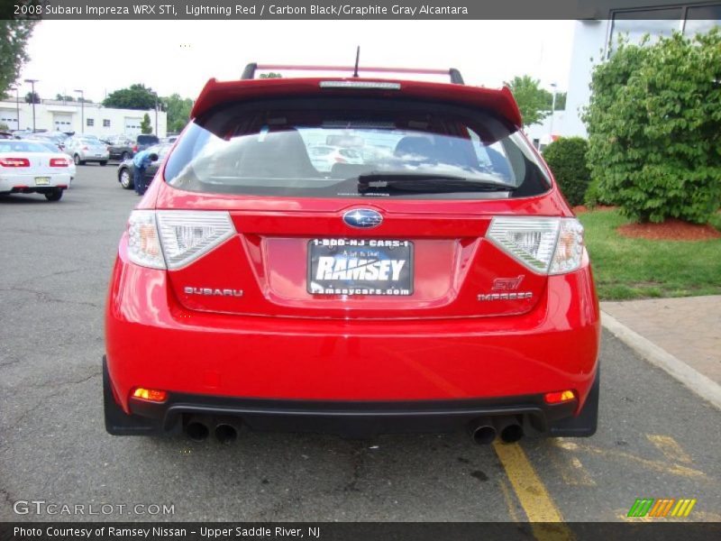 Lightning Red / Carbon Black/Graphite Gray Alcantara 2008 Subaru Impreza WRX STi