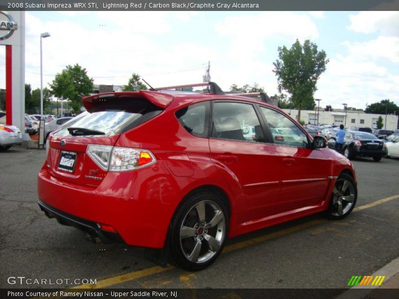 Lightning Red / Carbon Black/Graphite Gray Alcantara 2008 Subaru Impreza WRX STi
