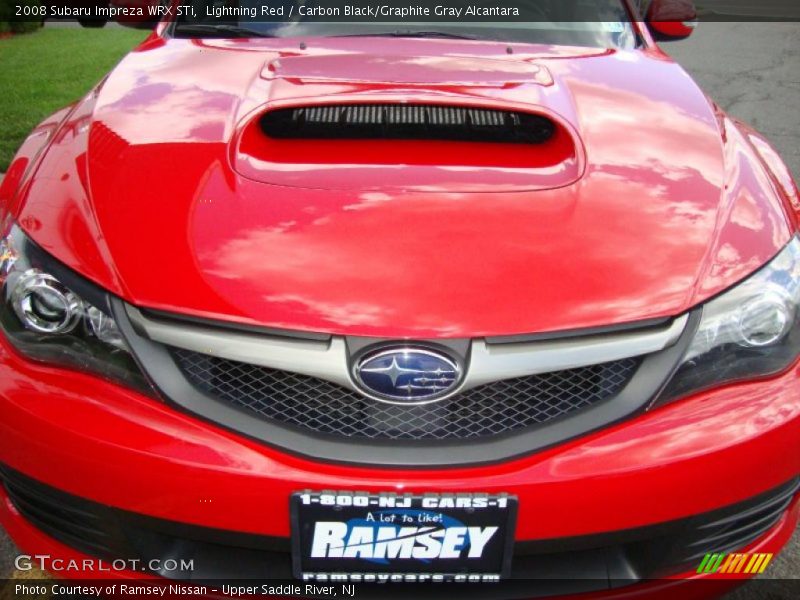 Lightning Red / Carbon Black/Graphite Gray Alcantara 2008 Subaru Impreza WRX STi