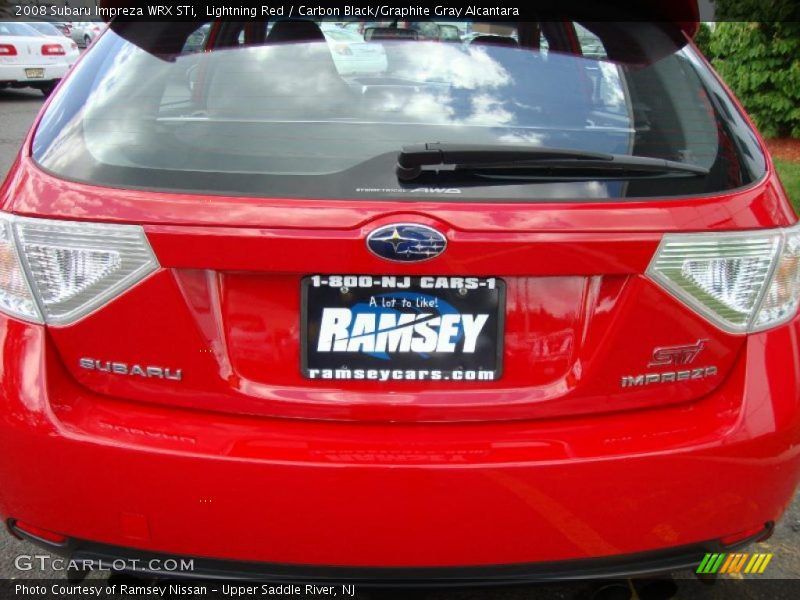 Lightning Red / Carbon Black/Graphite Gray Alcantara 2008 Subaru Impreza WRX STi