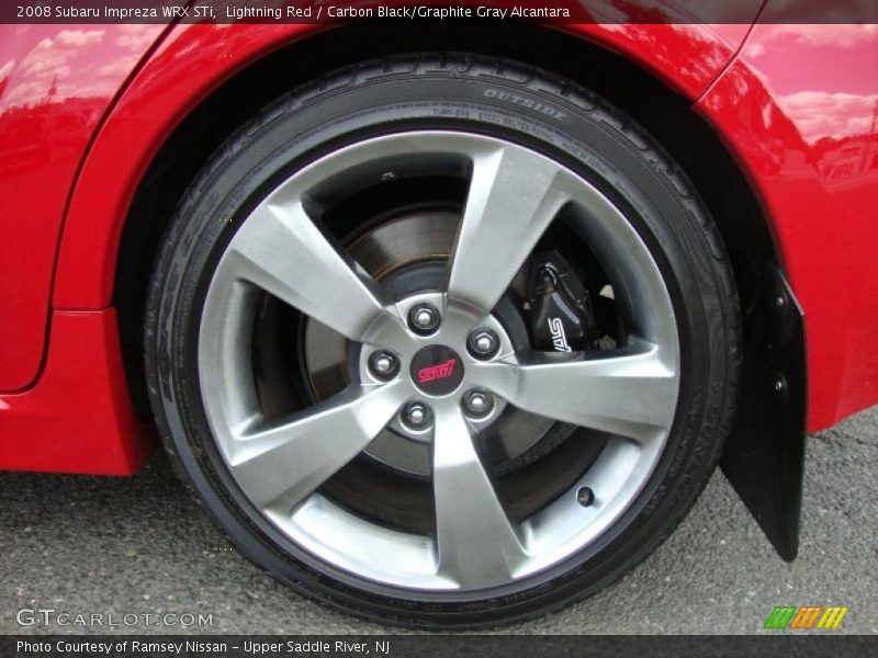 Lightning Red / Carbon Black/Graphite Gray Alcantara 2008 Subaru Impreza WRX STi