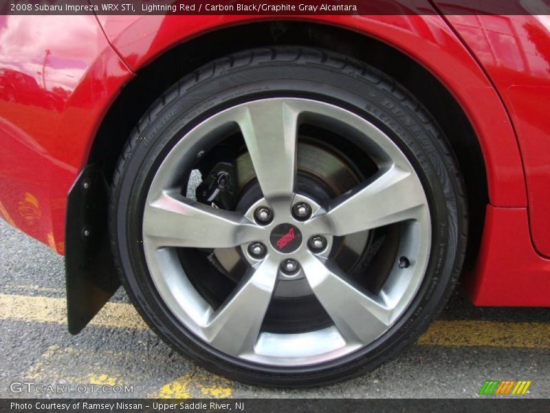 Lightning Red / Carbon Black/Graphite Gray Alcantara 2008 Subaru Impreza WRX STi