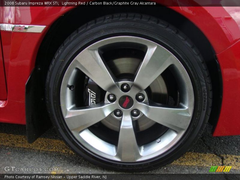 Lightning Red / Carbon Black/Graphite Gray Alcantara 2008 Subaru Impreza WRX STi