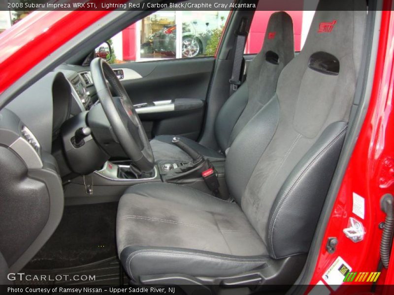 Lightning Red / Carbon Black/Graphite Gray Alcantara 2008 Subaru Impreza WRX STi