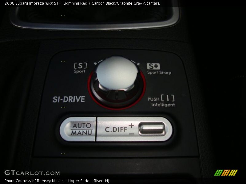 Lightning Red / Carbon Black/Graphite Gray Alcantara 2008 Subaru Impreza WRX STi