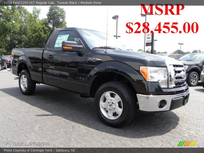 Tuxedo Black / Medium Stone 2010 Ford F150 XLT Regular Cab