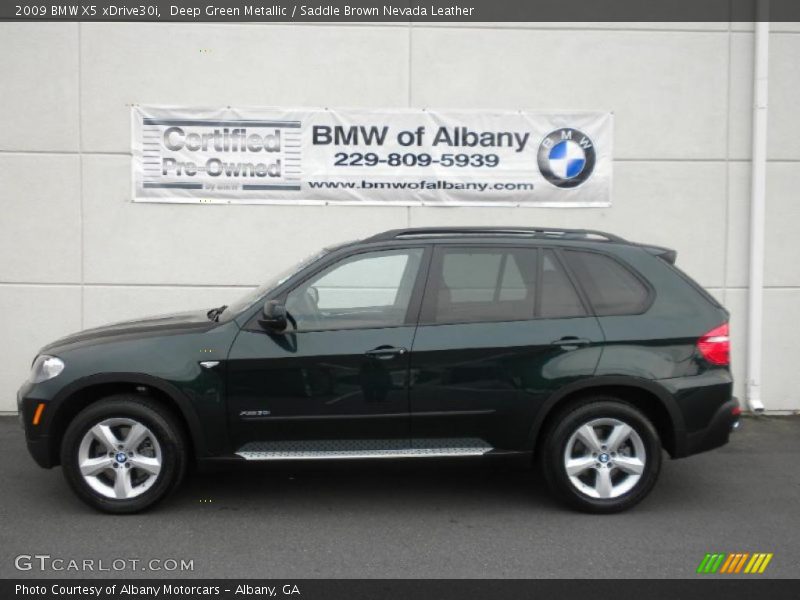 Deep Green Metallic / Saddle Brown Nevada Leather 2009 BMW X5 xDrive30i