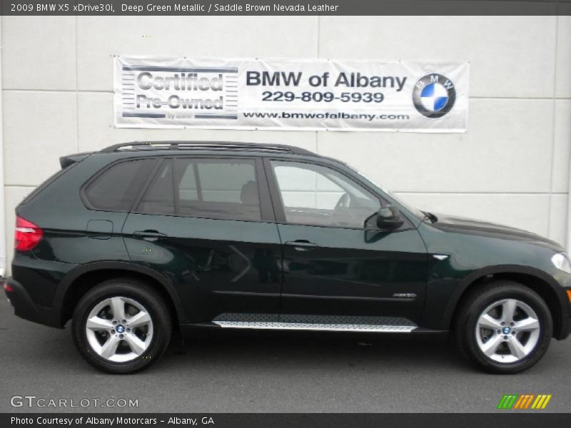 Deep Green Metallic / Saddle Brown Nevada Leather 2009 BMW X5 xDrive30i
