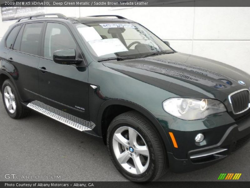 Deep Green Metallic / Saddle Brown Nevada Leather 2009 BMW X5 xDrive30i