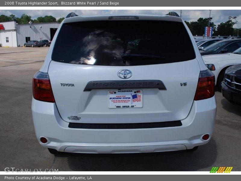 Blizzard White Pearl / Sand Beige 2008 Toyota Highlander Sport