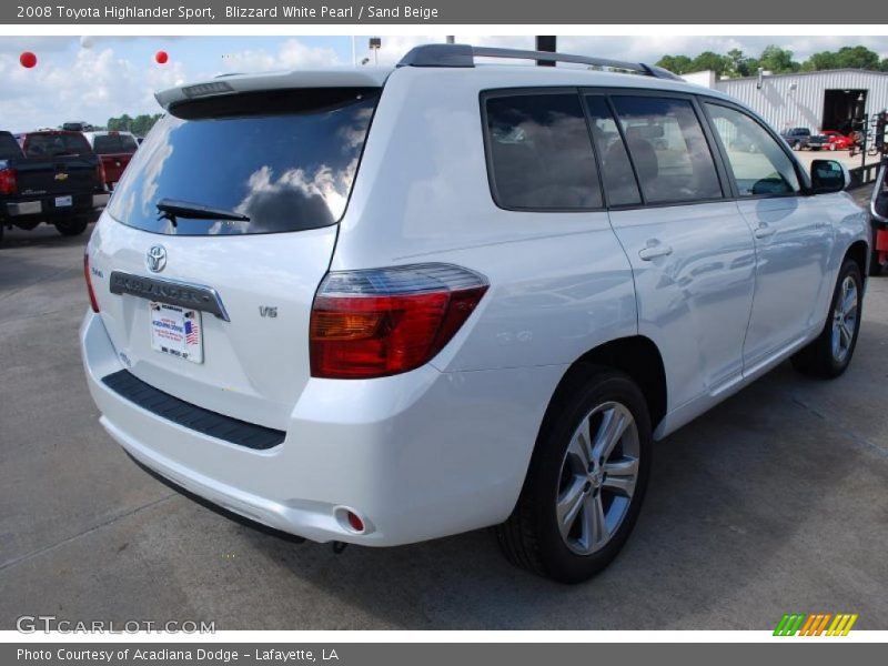 Blizzard White Pearl / Sand Beige 2008 Toyota Highlander Sport