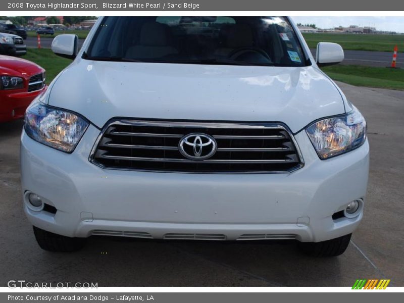 Blizzard White Pearl / Sand Beige 2008 Toyota Highlander Sport