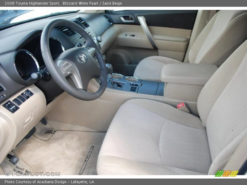 Blizzard White Pearl / Sand Beige 2008 Toyota Highlander Sport
