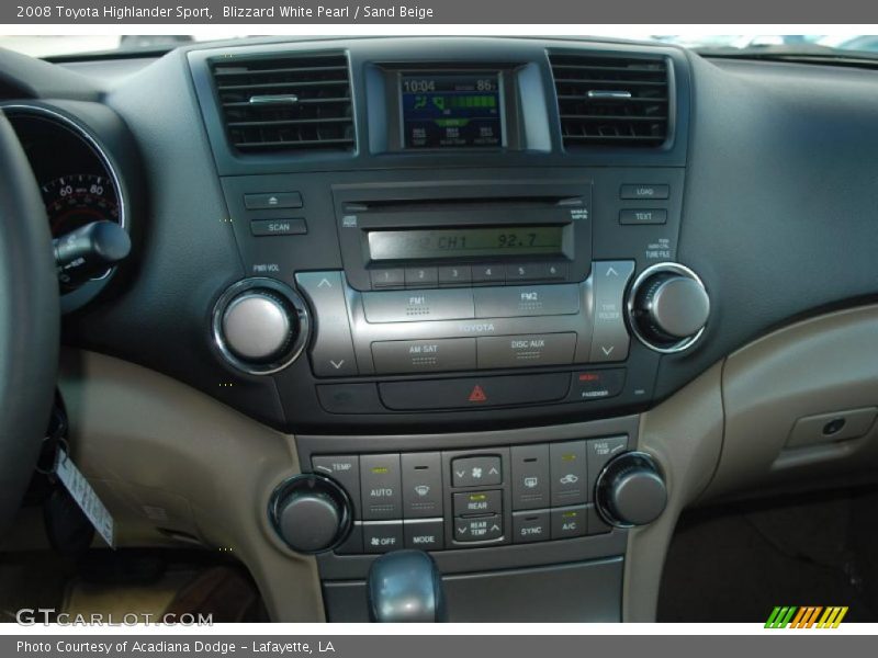 Blizzard White Pearl / Sand Beige 2008 Toyota Highlander Sport