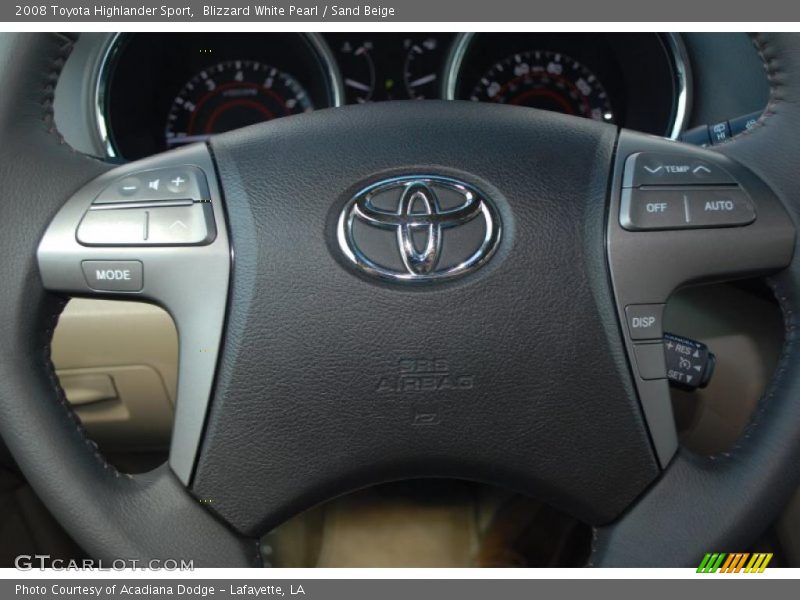 Blizzard White Pearl / Sand Beige 2008 Toyota Highlander Sport