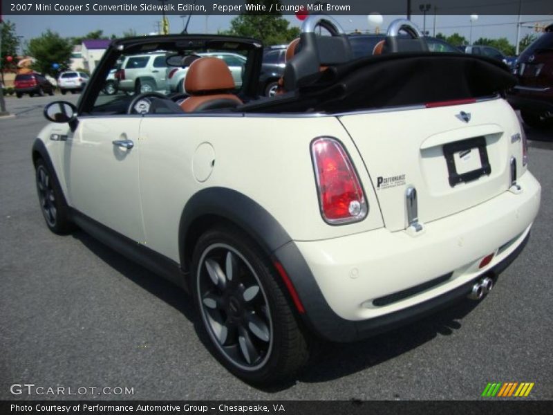 Pepper White / Lounge Malt Brown 2007 Mini Cooper S Convertible Sidewalk Edition