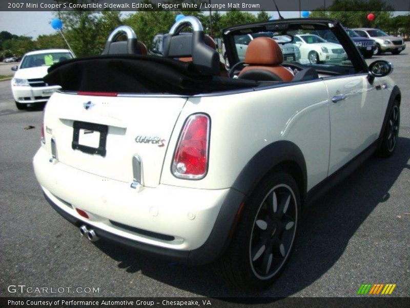 Pepper White / Lounge Malt Brown 2007 Mini Cooper S Convertible Sidewalk Edition