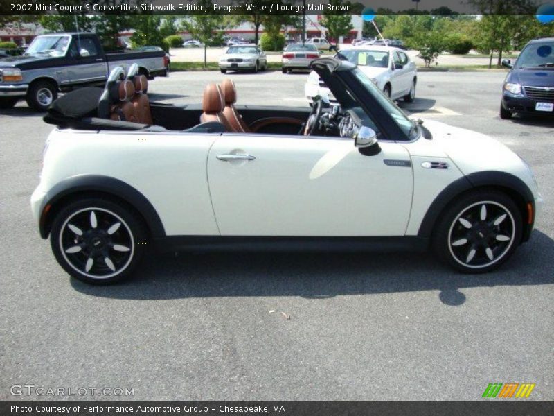 Pepper White / Lounge Malt Brown 2007 Mini Cooper S Convertible Sidewalk Edition