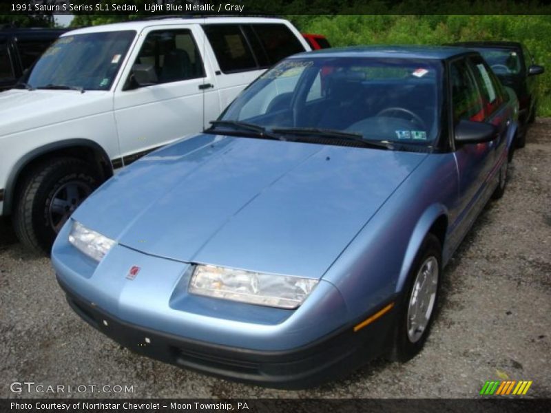 Light Blue Metallic / Gray 1991 Saturn S Series SL1 Sedan