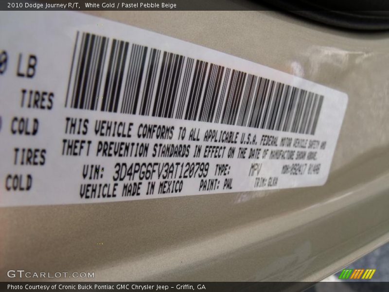 White Gold / Pastel Pebble Beige 2010 Dodge Journey R/T