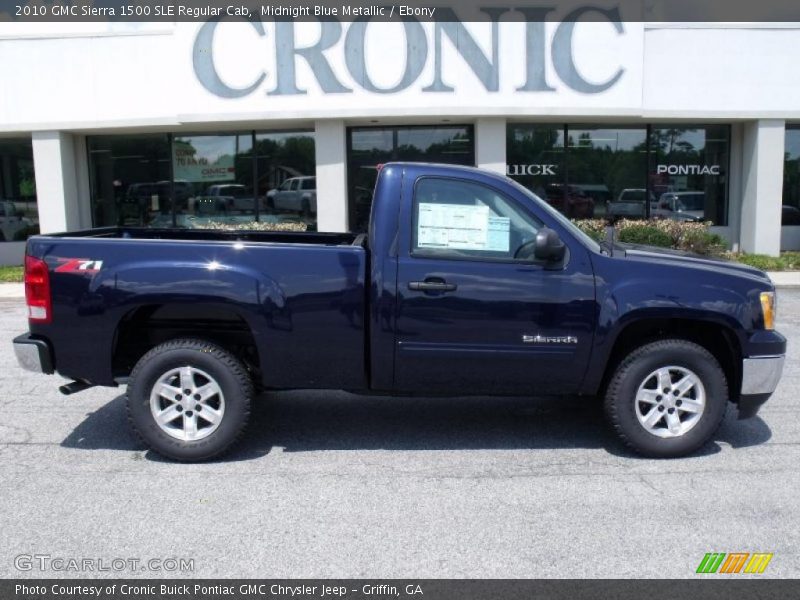 Midnight Blue Metallic / Ebony 2010 GMC Sierra 1500 SLE Regular Cab