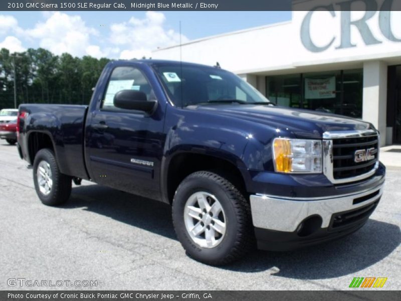 Midnight Blue Metallic / Ebony 2010 GMC Sierra 1500 SLE Regular Cab