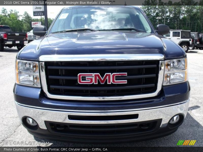 Midnight Blue Metallic / Ebony 2010 GMC Sierra 1500 SLE Regular Cab