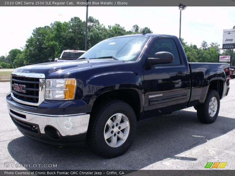 Midnight Blue Metallic / Ebony 2010 GMC Sierra 1500 SLE Regular Cab